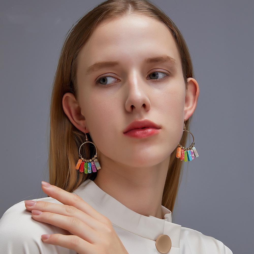 REBUY Rebuy Rainbow Earrings Lucu Manis Wanita Awan Paduan Perhiasan Gaya Boho