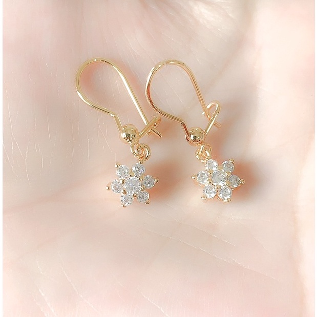 Anting Wanita / Giwang Wanita Bintang Enam Full Zirconia Gold Xuping