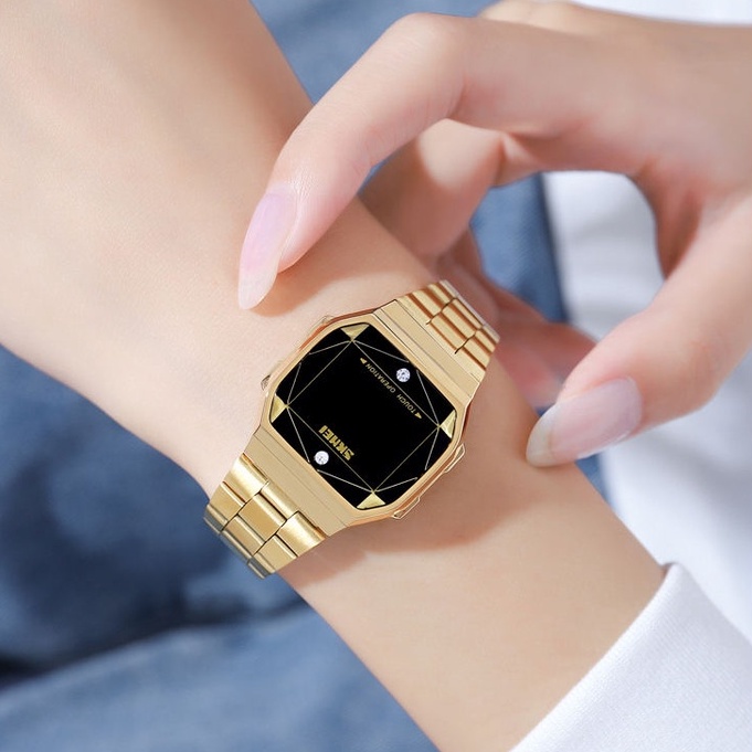 SKMEI 1797 Jam Tangan Wanita Digital Touch Display Tali Stainless Steel WATCHKITE WKOS