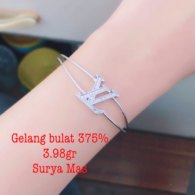 Gelang bulat LV emas 375%
