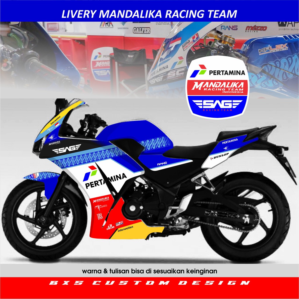 STICKER DECAL CBR 150R DAN CBR 150 K45 LIVERY MANDALIKA RACING TEAM SAG