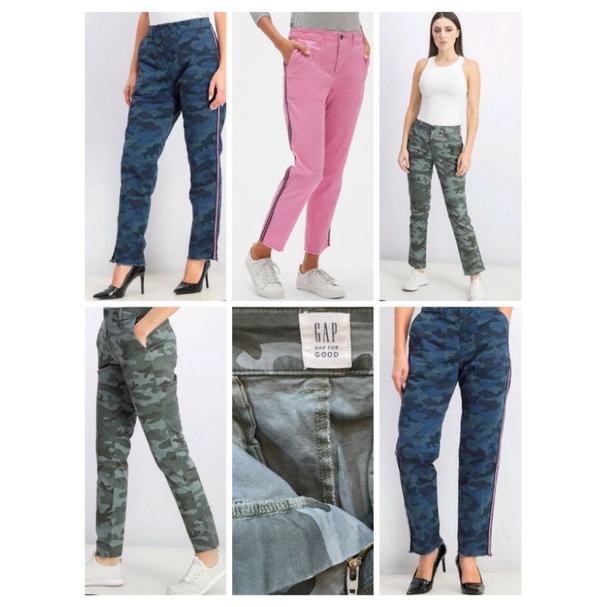 GAP Girlyfriends Khakis - With Taw Hem Stripe Women long Pants Celana Panjang Chino Wanita Original Branded