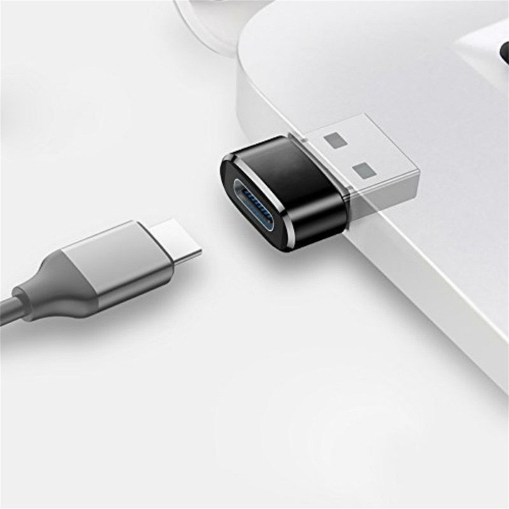 Topspot Microphone Adapter Logam Type-c KE Micro USB C Mini Portabel OTG Adaptor Pengisian Cepat &amp; Transmisi Sinkronisasi Data Konverter USB3.0 Tipe-C ke pengisian cepat USB
