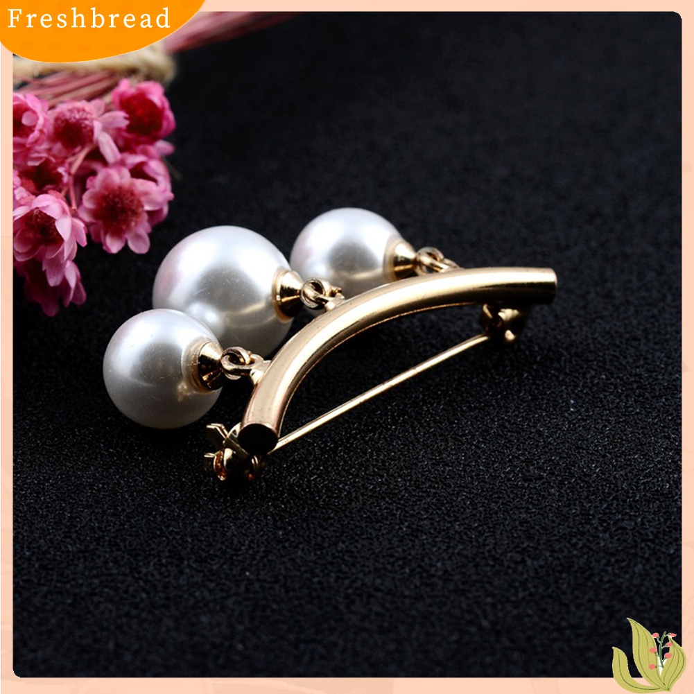 [ TERLARIS]Fashion Faux Pearl Dangle Beads Collar Lapel Brooch Pin Clothes Jewelry Decor