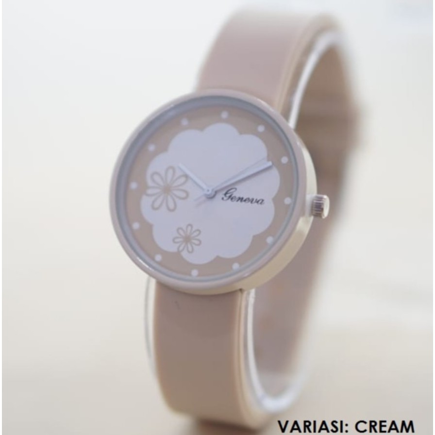 BAJ READY 7 WARNA JAM TANGAN MURAH ORIGINAL GENEVA RUBBER WANITA MOTIF BUNGA GN029 READY 7 WARNA