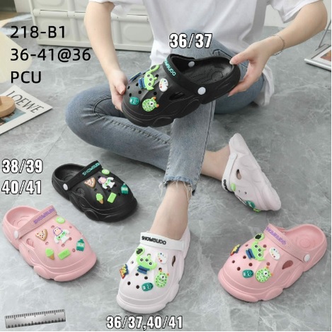 Sandal Crocs Wanita Murah Full Karet Lucu | Sandal Crocs Motif | Sandal Kodok | Sendal Crocs Wanita 