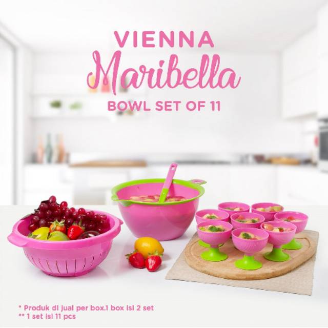 Mangkuk Es Buah Maribella Bowl set of 11
