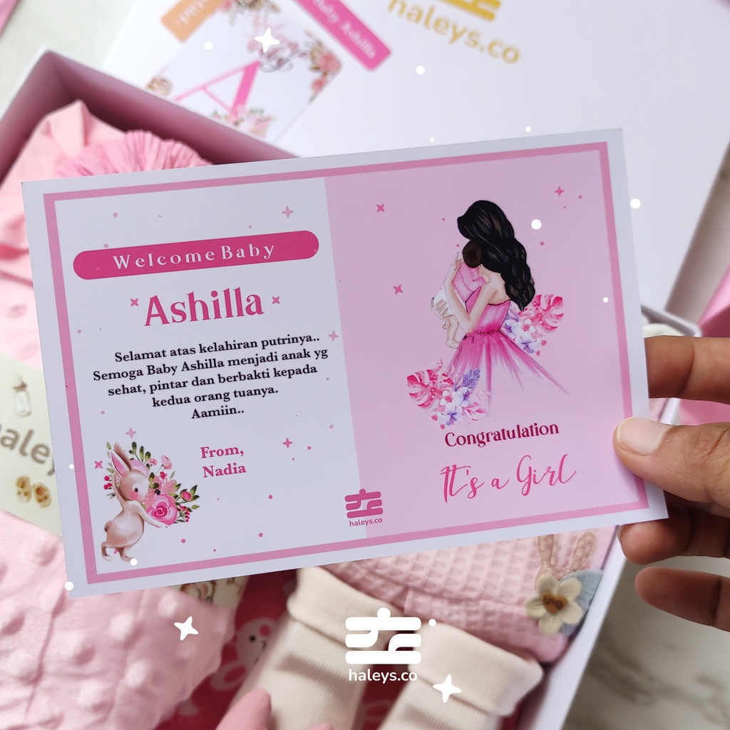 Haleys.co | Baby Hampers Ruby Little Terry | Paket Kado Baby Girl 0-12 month | Kado Lahiran Premium | Baby Gift Box |  Kado Bayi | Hampers Baby Girl | Hampers Bayi Perempuan