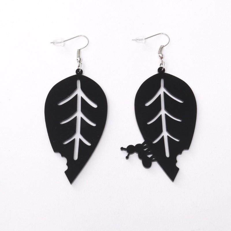 Glitter Ant Leaf Earrings Epoxy Resin Mold Keychain Necklace Pendant Silicone Mould DIY Crafts Jewelry Casting Tools