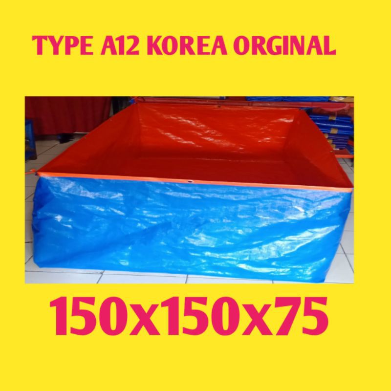 TERPAL KOLAM IKAN KOTAK TYPE A12 KOREA ORGINAL UKRAN 150X150X75