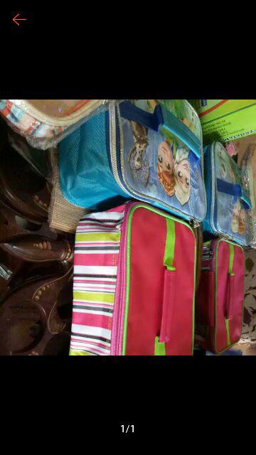 Tas Bekal/ Kotak/ Tempat Makan (lunch Box Bag) Motif Salur Polos Lapis Aluminium (insulated)