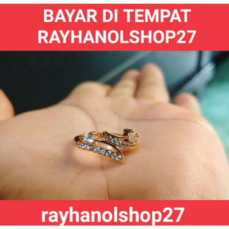 RO-27 Cincin xuping perhiasan wanita motif pilihan permata terbaru anti luntur