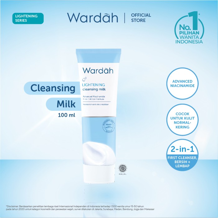 Wardah Lightening Cleansig Milk 100 ml / Wardah Lightening Series / Wardah Pembersih Wajah