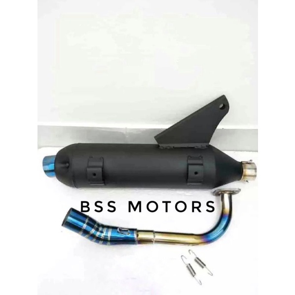 Knalpot Tsukigi Xeon RC - Xeon Injek Leher Pelangi Blue Stenlis Thailand  - Knalpot Tsukigi Leher