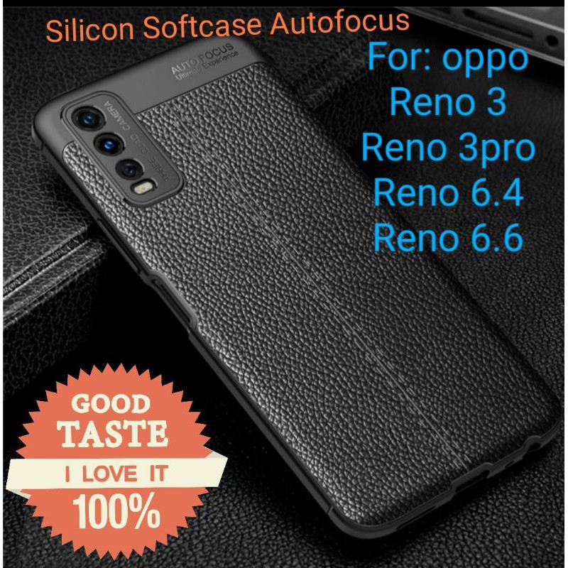 oppo Reno 3 3pro Reno 6.4 6.6 Silicon Autofocus Leather Softcase Casing Cover TPU Kulit jeruk jelly