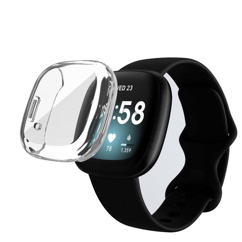 Soft Case Tpu Pelindung Layar Smartwatch Fitbit Versa 3 2 Versa3 Versa2 Sense Bumper Plating