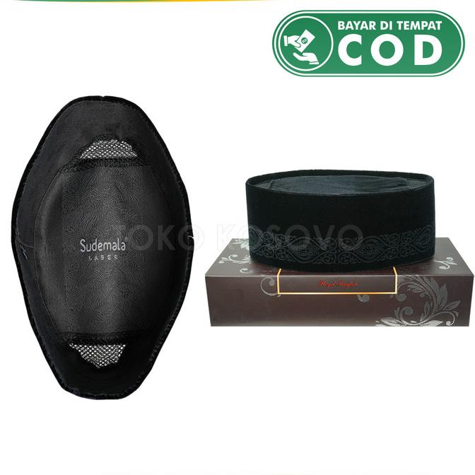 OBRAL Peci Songkok Kopiah Hitam LASER PROFIL SUDEMALA BASIC Tinggi 9