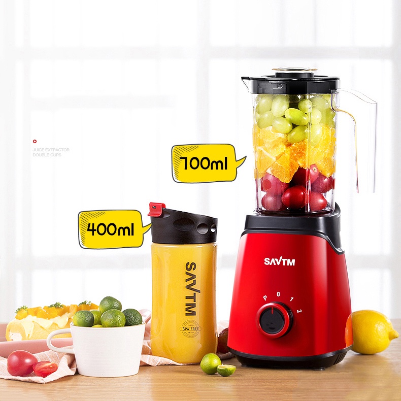 Savtm Blender Juicer Blender 2 IN 1 Kapasitas 0.7 Liter Pelumat Bahan Makanan