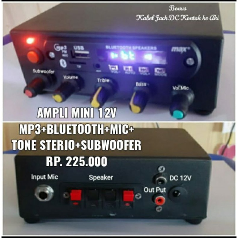 Ampli mini mp3 bluetooth+sub+mic