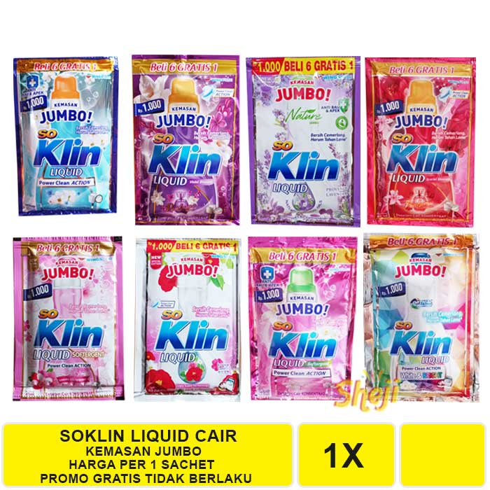 SOKLIN LIQUID PER SACHET (PROMO GRATIS 1 SACHET TIDAK BERLAKU)