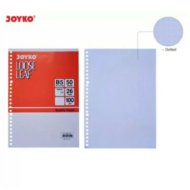 

JOYKO LOOSE LEAF B5 TITIK 50 LEMBAR / LOOSE LEAF JOYKO B5 50 TITIK