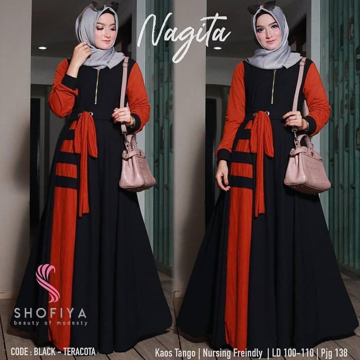 Gamis Wanita Original | Camila Dress | Gamis Wanita Terbaru | HK110 Baju Syari Balotelli Muslim Ter