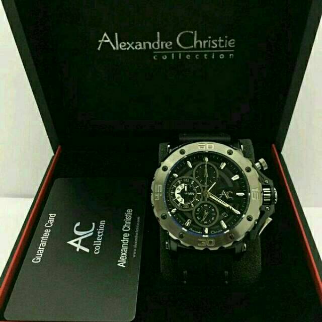Promo jam tangan pria Alexandre christie AC9205 Limited  Edition Leather original elegan kasual