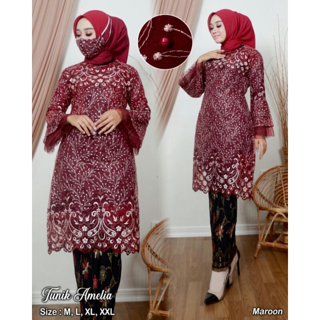 KEBAYA ORIGIONAL//TUNIK TILE AMELIA PREMIUM//KEBAYA WISUDA//KEBAYA KONDANGAN MODEREN KEKINIAN TERMEW