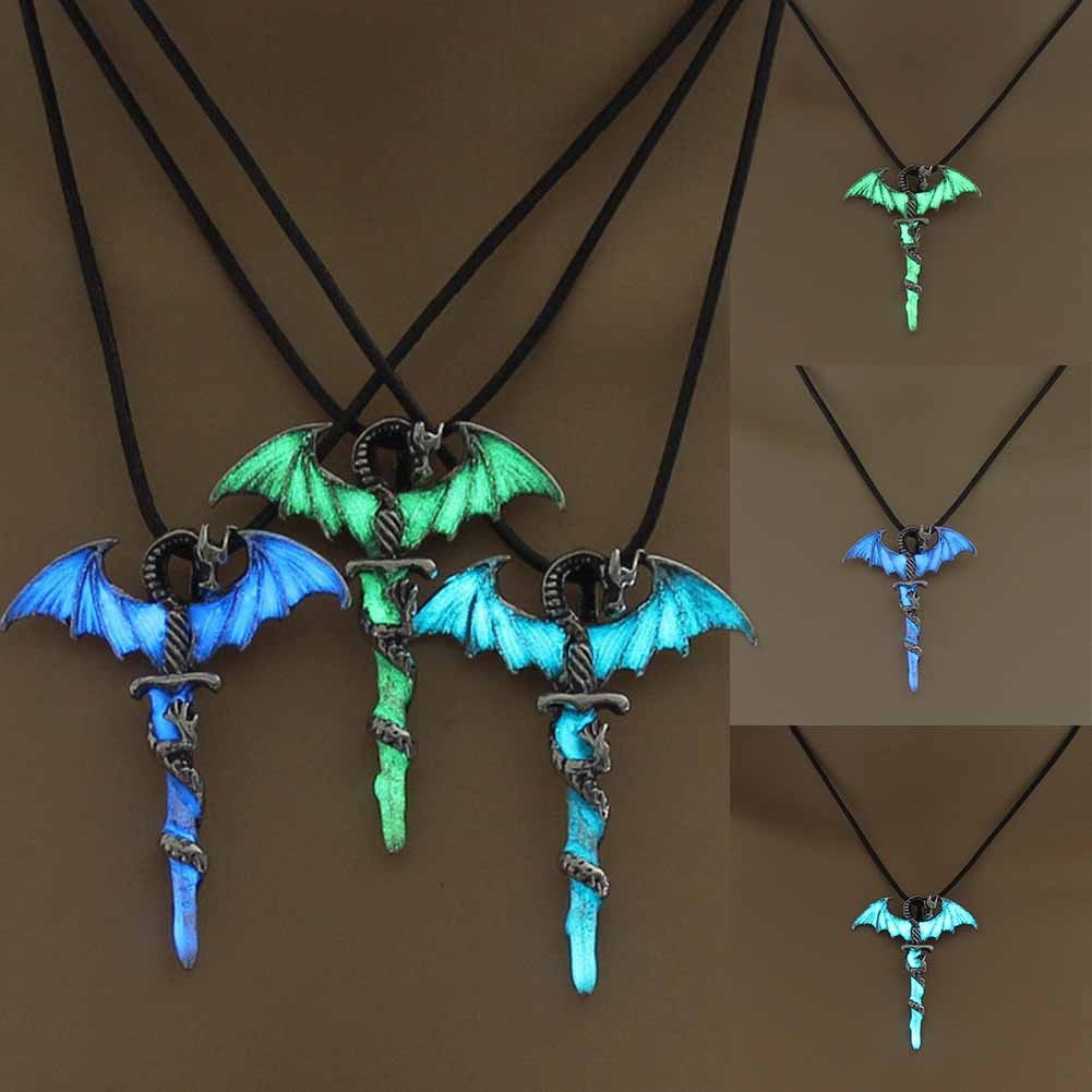 Sweater Chain Game of Throne Dragon Necklaces Glow In The Dark Dragon Pendants