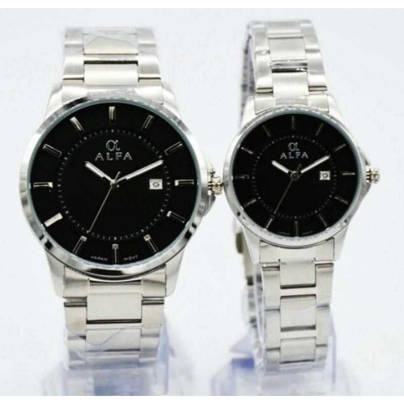 JAM TANGAN COUPLE ALFA 88132 PREMIUM WATER PROFF