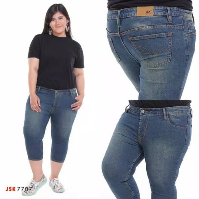 Celana Jumbo Size Big Size Wanita Jeans Celana Pendek Jeans JSK Jeans