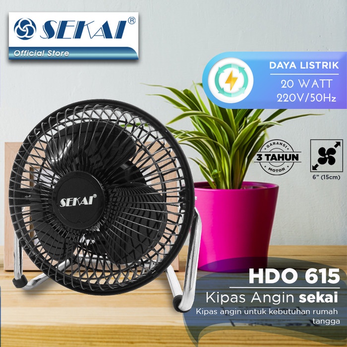 SEKAI Desk/Floor Fan 6 inch HDO615S Kipas Angin Meja Lantai HDO 615 S