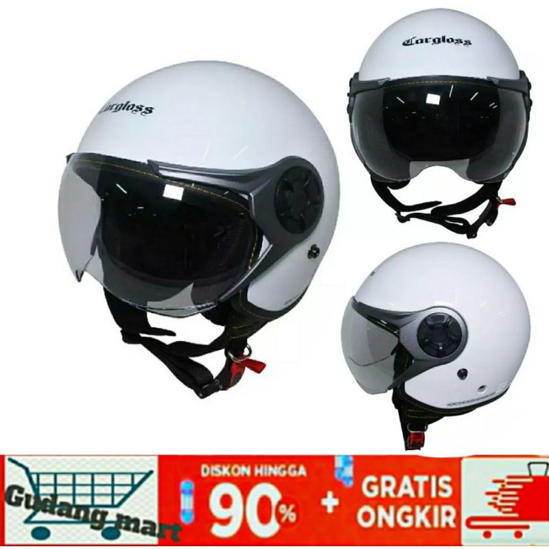 Helm Cargloss YR Putih metalic