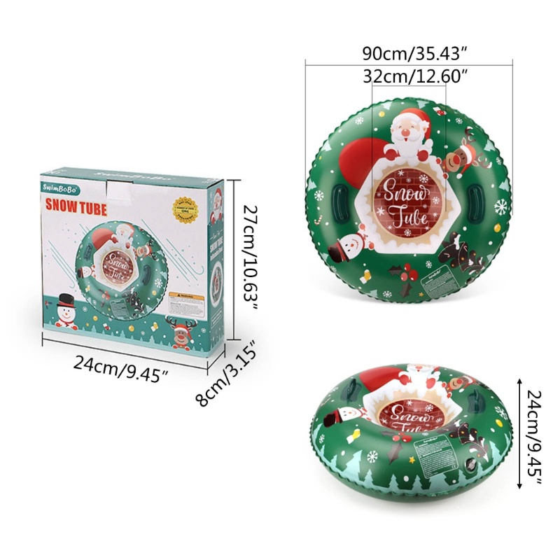 Tabung Salju Model Tiup Bahan PVC Ukuran 35 Inci 0.5mm Untuk Anak Dan Dewasa
