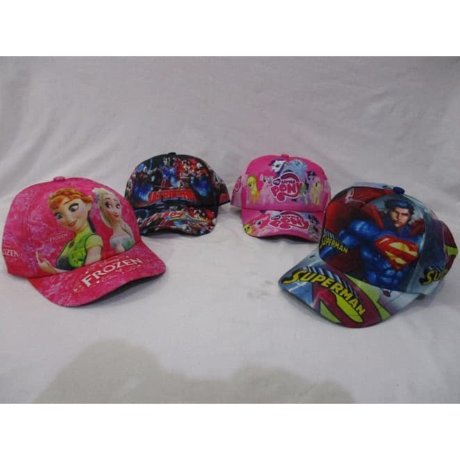 Topi Baseball Anak Karakter Full Print/Topi Olahraga/Topi Anak