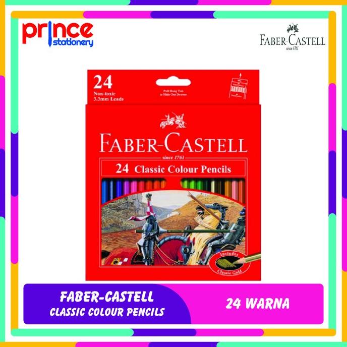 

(BISA COD) FABER-CASTELL CLASSIC COLOUR PENCILS 24 WARNA PANJANG TERBARU Kode 735