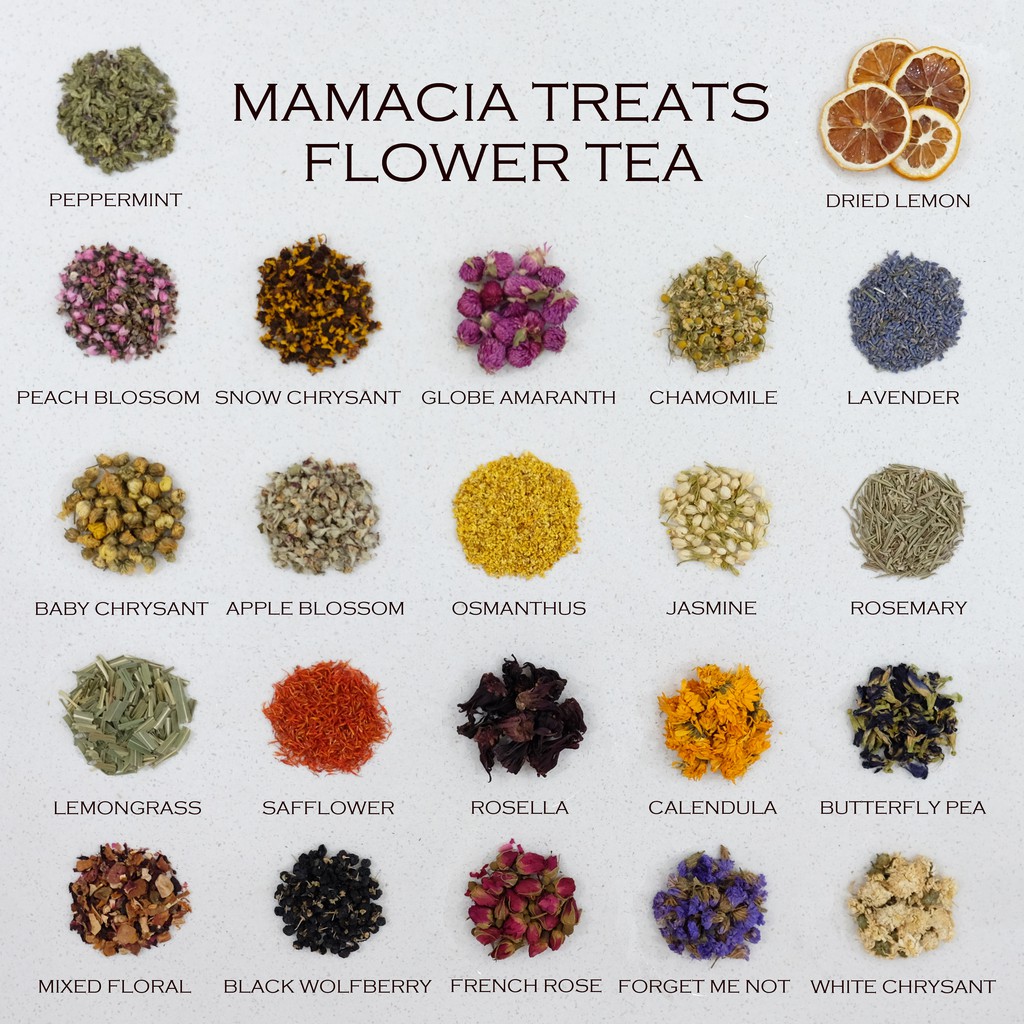 Mamacia Treats Flower Tea Teh Bunga Lavender Chamomile Chrysanthemum Teh Bunga Telang Rosella