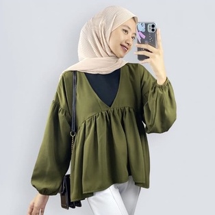 Friska Ruffle Blouse / Ruffle Korea / Vilia Blouse / Atasan Terlaris / Blouse Wanita