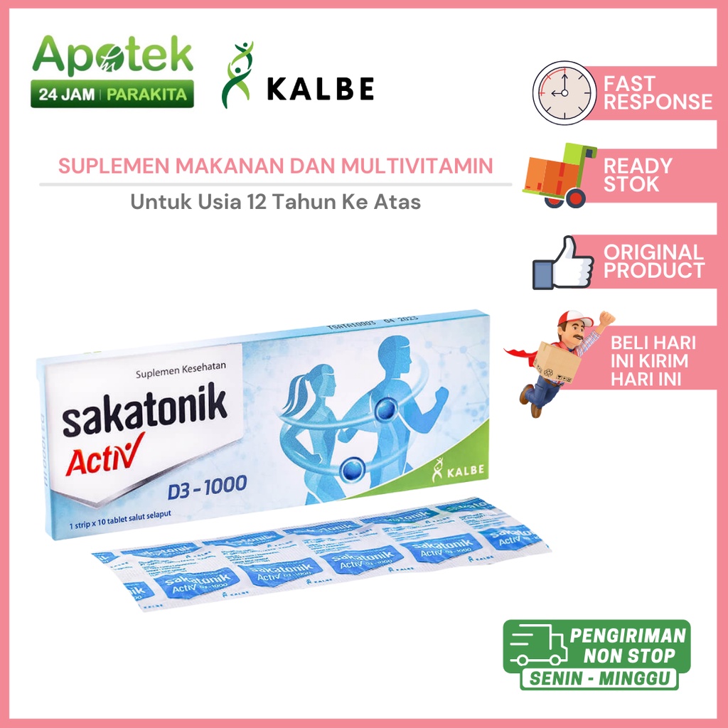 Sakatonik Aktiv D3 1000 IU / Vitamin dan Suplemen Untuk Otot Tulang Dan Sendi
