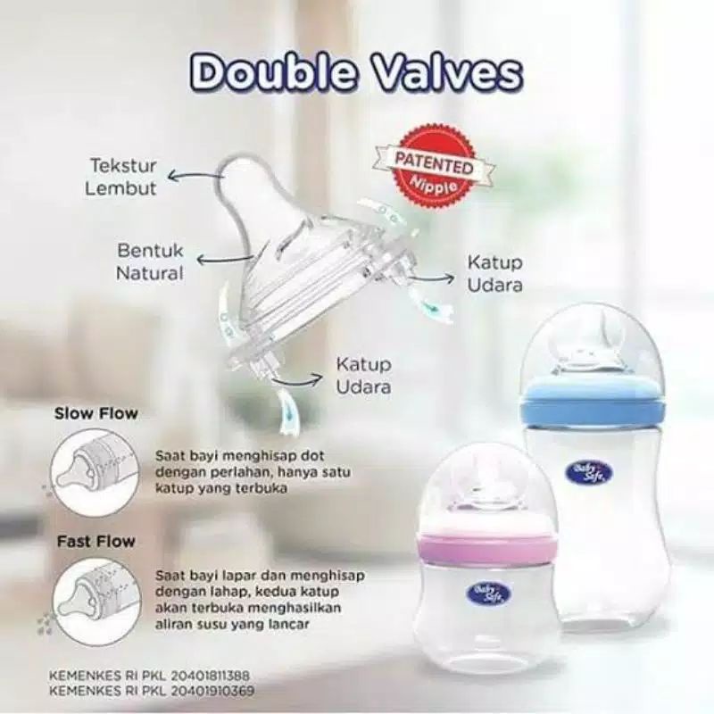 Makassar ! Bottle / Botol Susu Baby Safe Wide Neck WN0 125 /260 ml