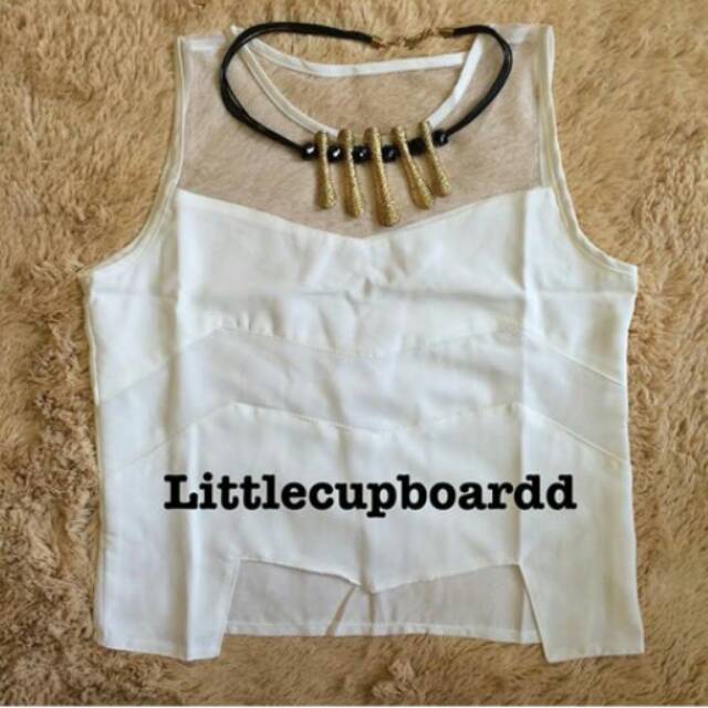 Crop top atasan wanita baju wanita top wanita top crop putih polos