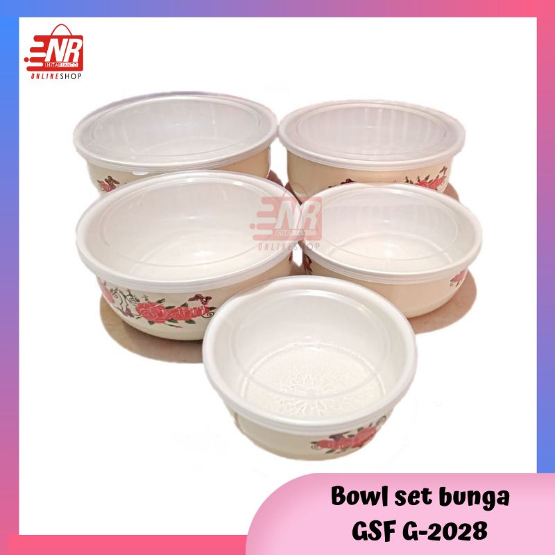 MIXING BOWL GSF ENAMEL SET / RANTANG SUSUN 5PCS/GSF-2028