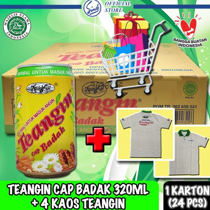 

[COD] 1 CARTON TEANGIN KALENG 320ml + KAOS [COD]