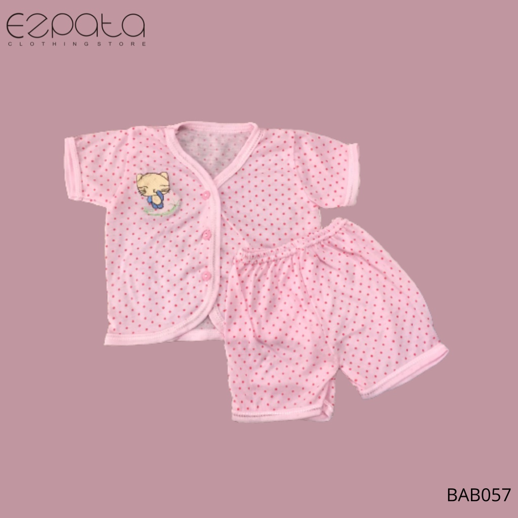 Ezpata Setelan Baju Bayi Baru lahir Unisex Lengan Pendek Celana Pendek Usia 0-3 bulan Random