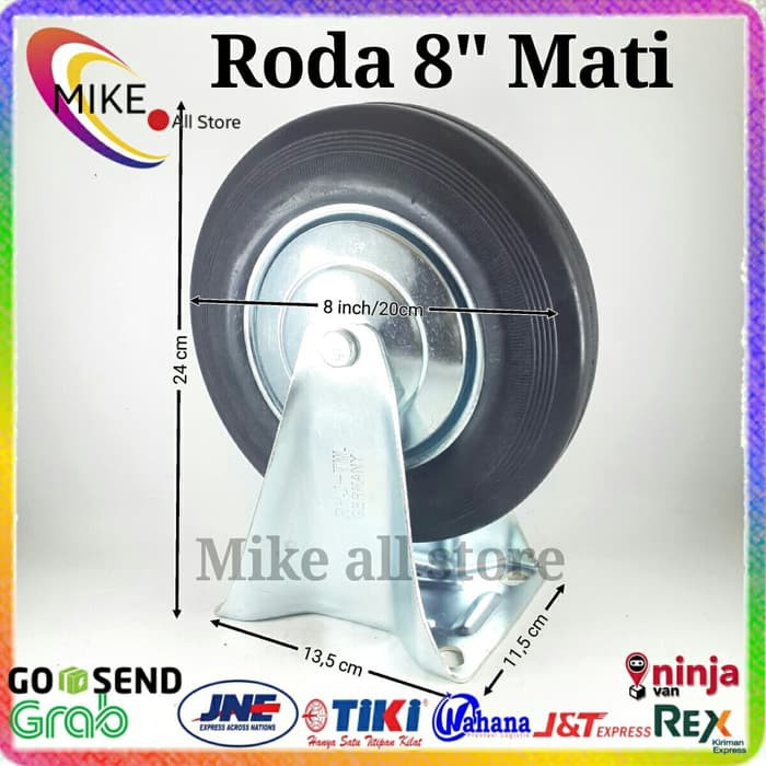 Roda Troli 8" Mati Roda Karet 8inch 8 inch Troly Gerobak Trolley
