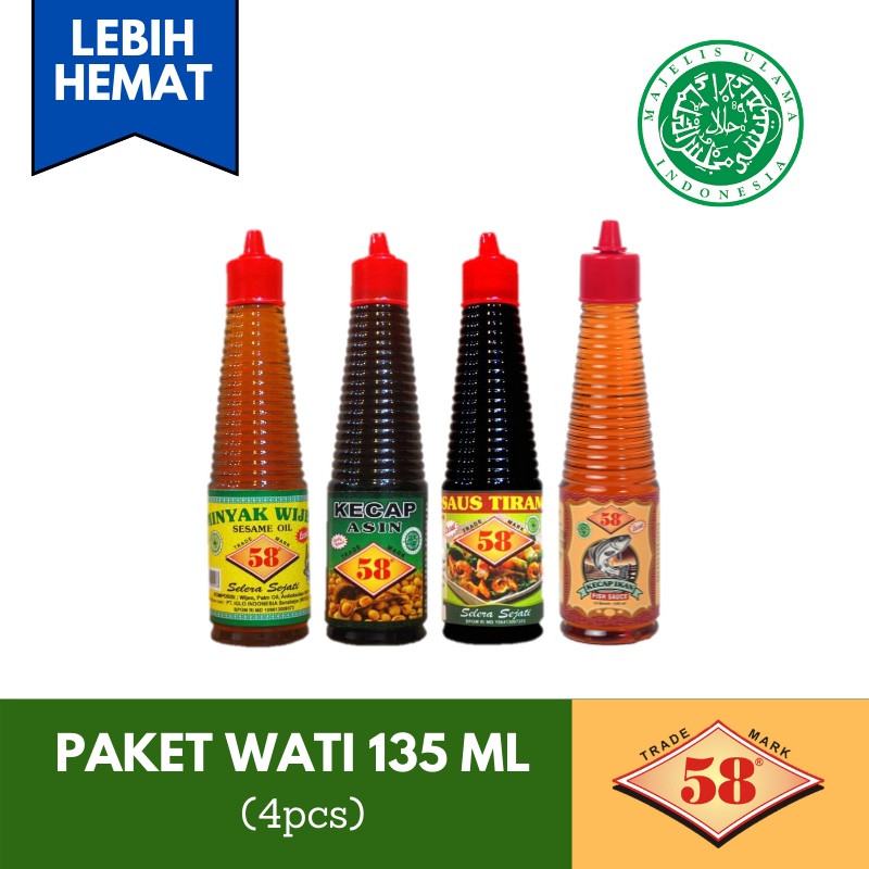 

Saos 58 - BUNDLING WATI 135ML (MINYAK WIJEN. KECAP ASIN, SAUS TIRAM, KECAP IKAN)