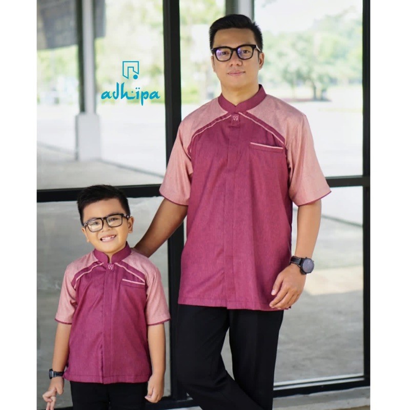 Koko Couple Ayah &amp; Anak warna MARUN PEACH series 2021