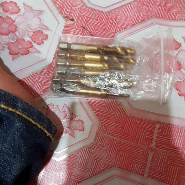 6pcs/set Mata Bor Hss Pembuat Ulir Baut Bahan Baja Ukuran Panjang 70mm Untuk Peralatan Pertukangan