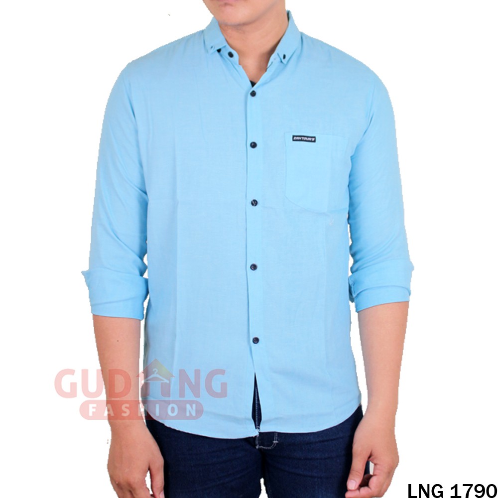 Baju Kemeja Cowok Model Sekarang Katun Oxford Panjang - LNG 1790