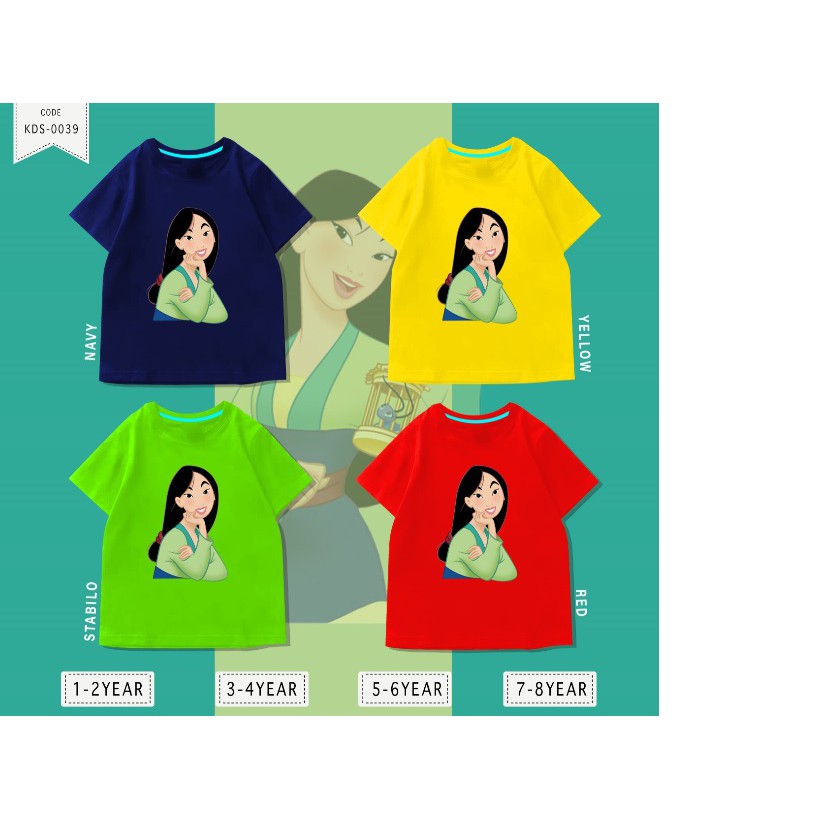 Baju Anak Mulan Pendekar / Kaos Distro DTF Anak Laki Laki dan Perempuan / Unisex / Motif